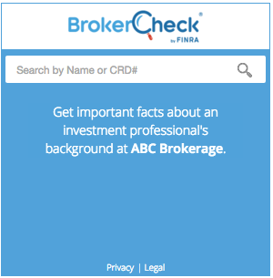 BrokerCheck tool by FINRA