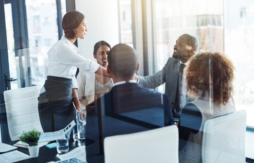 team members in a meeting