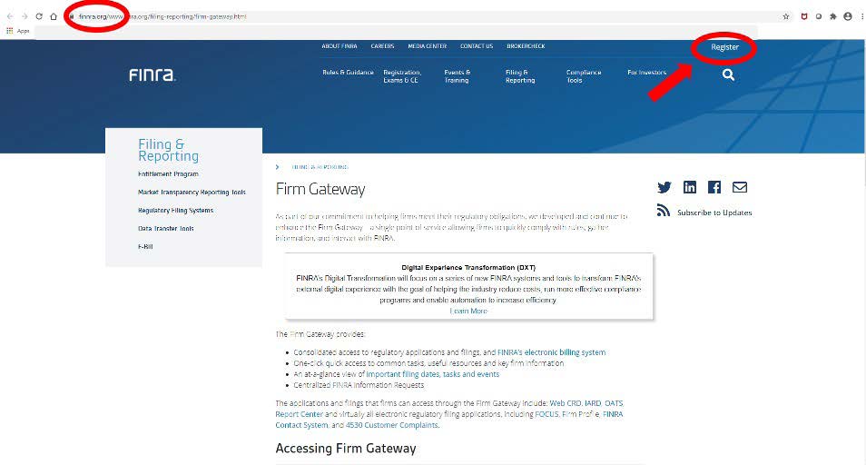 FINRA Alerts Firms to Use of Fake FINRA Domain Name - Screenshot