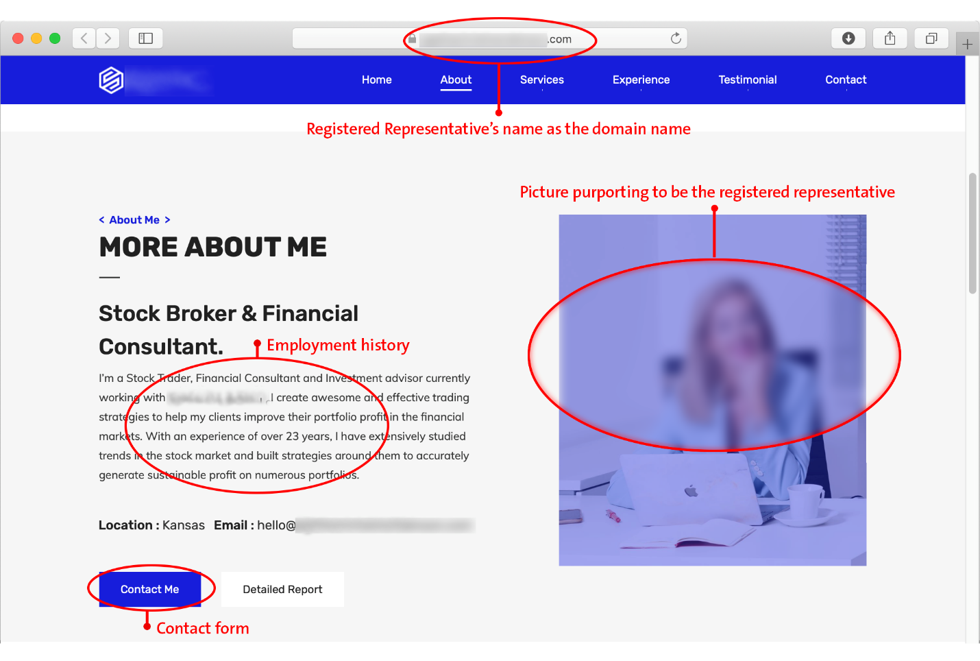 Imposter Registered Representative Websites