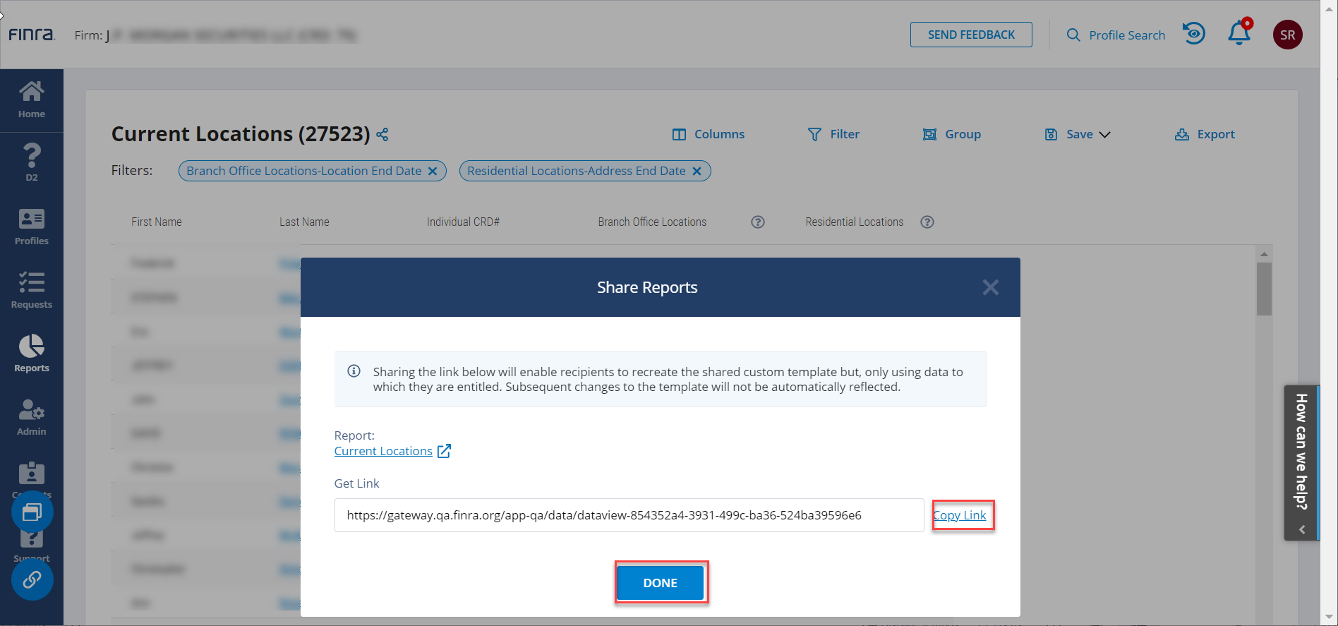 Share FINRA Gateway Custom Reports - 2 