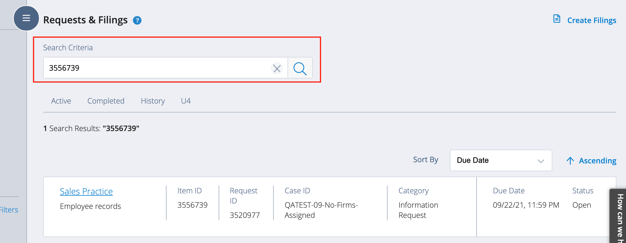 Request Manager - Requests and Filings Search