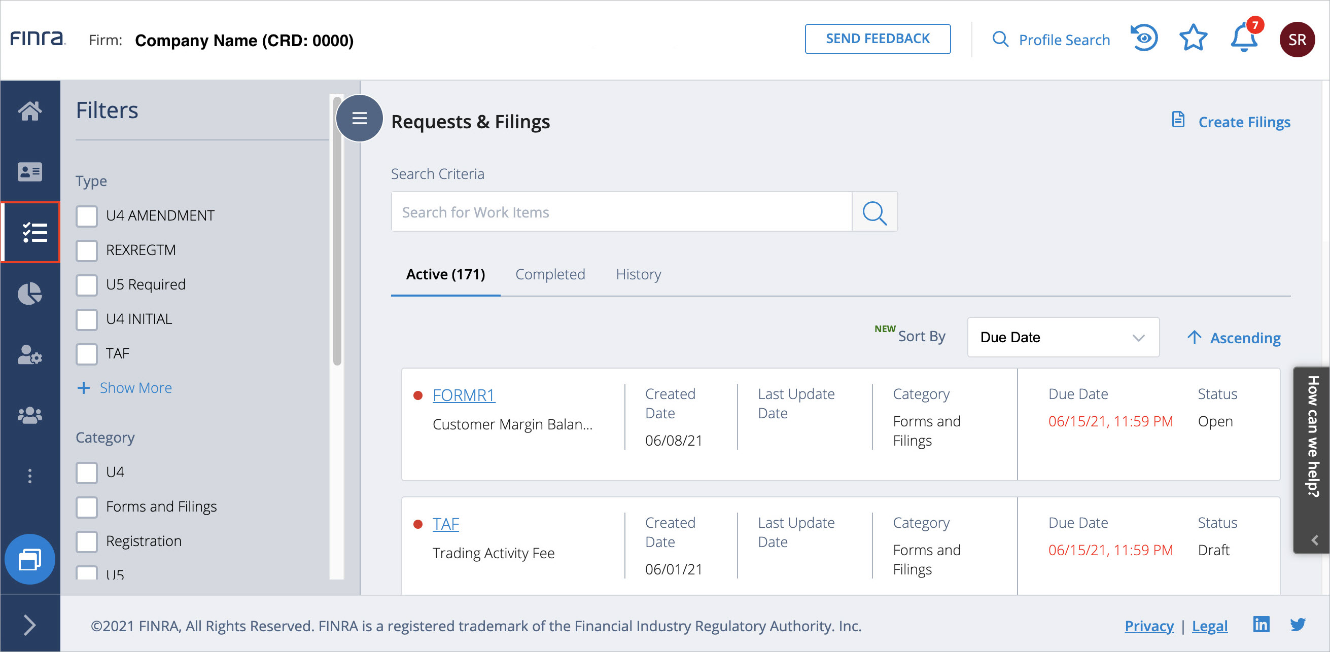 Request Manager - Requests and Filings