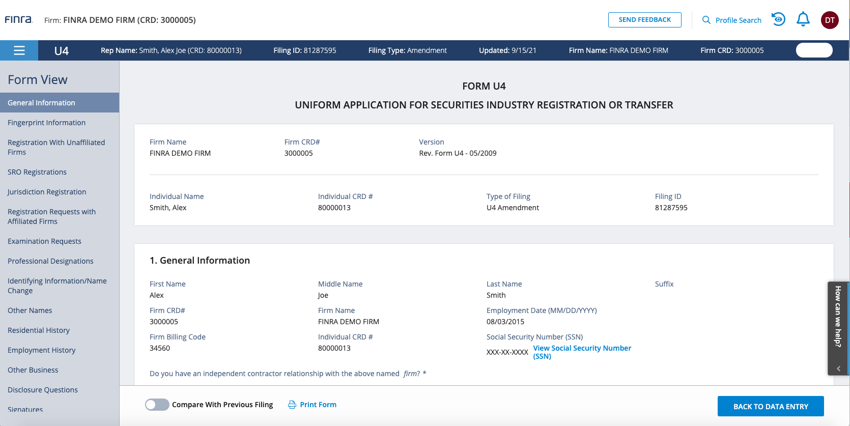Firm Settings Guide: Reviewing the Form View Prior to Filing Submission