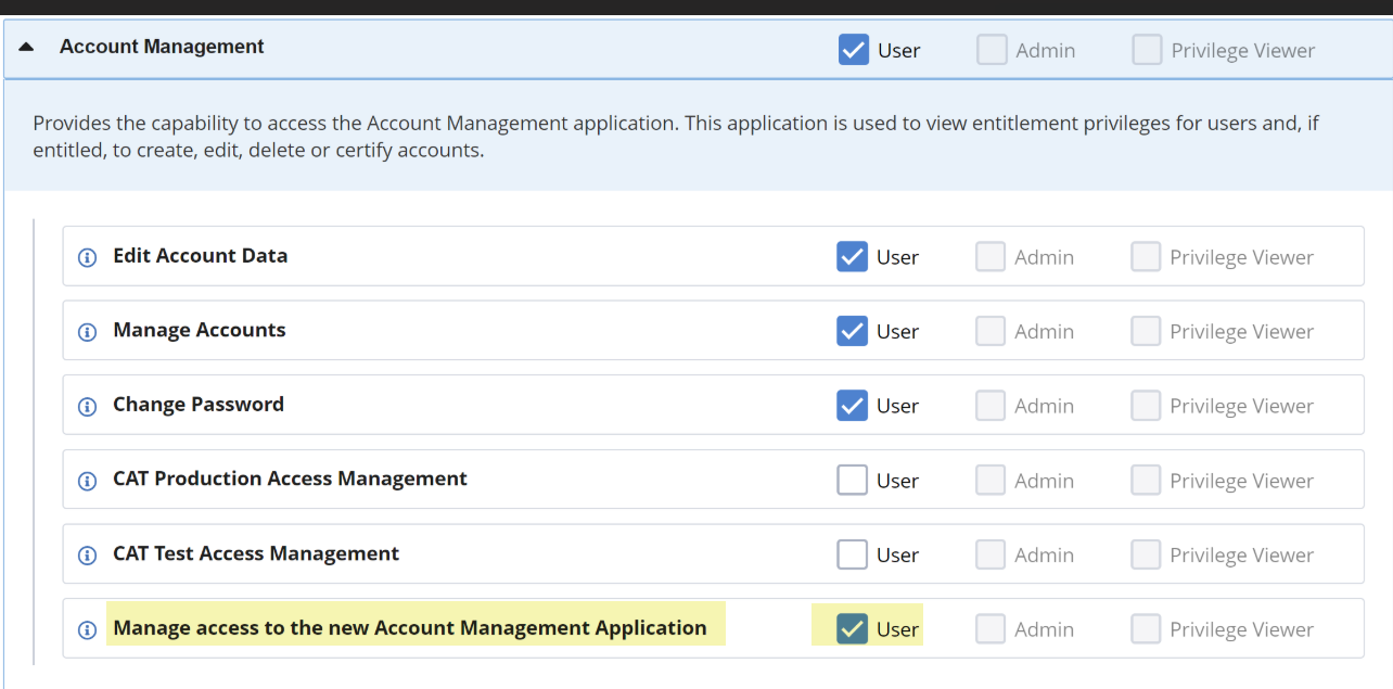 Account Management System: Manage Access