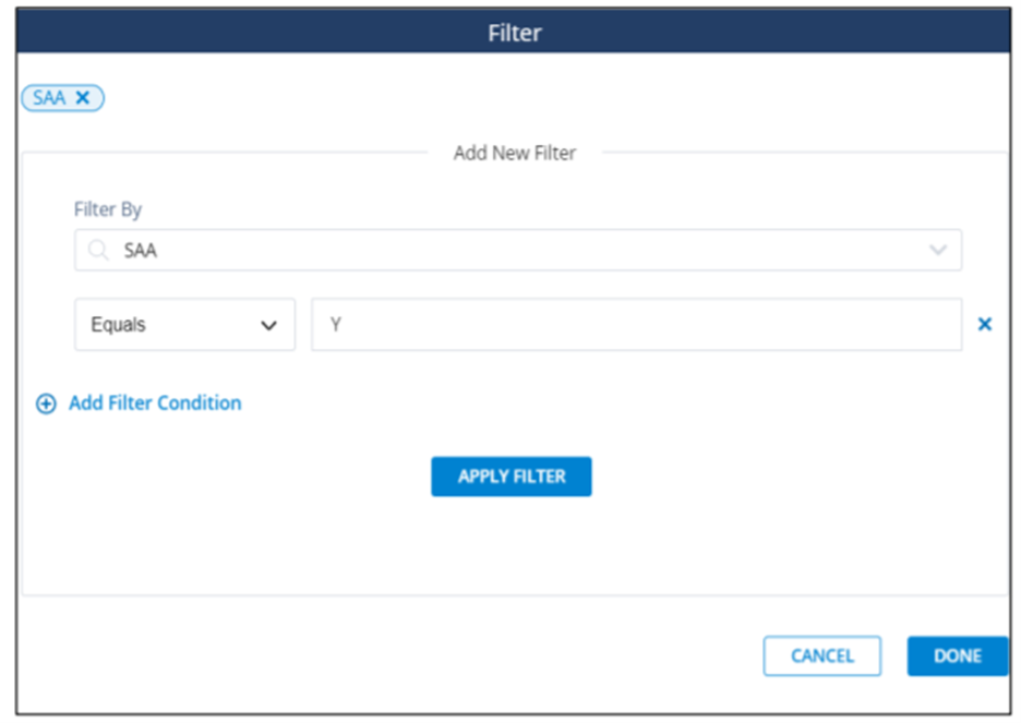 Entitlement Reference Guide - Section 10 - 10.3 filter screen