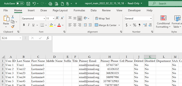 Entitlement Reference Guide - Section 10 - 10.8 excel report