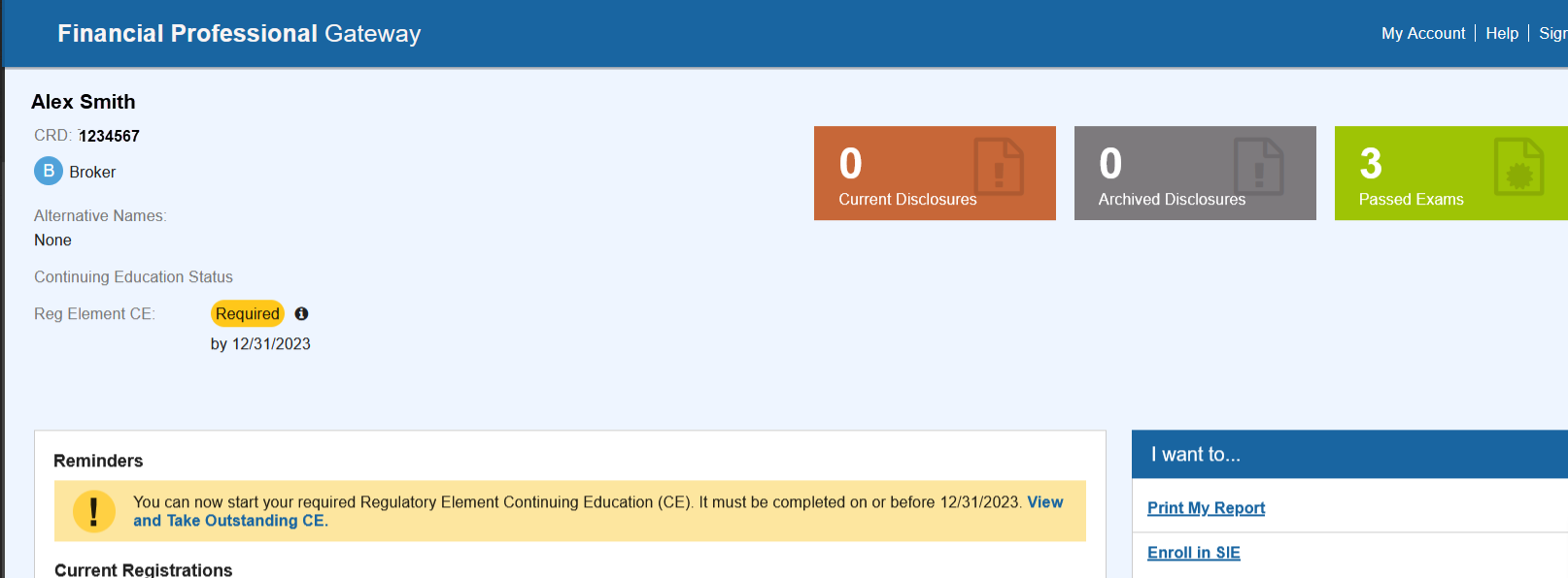 CE in FinPro - Annual CE Summary