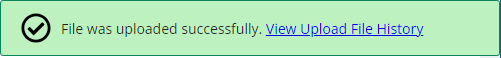 file is successfully uploaded message