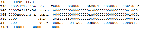 ASCII text file example