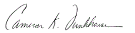 Cameron K. Funkhouser signature