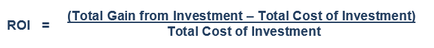 Formula: Return on Investment (ROI)