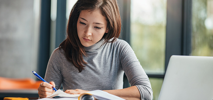 person preparing for an exam