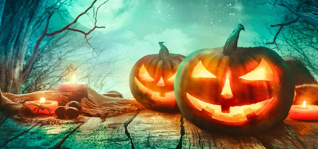 Halloween design with pumpkins