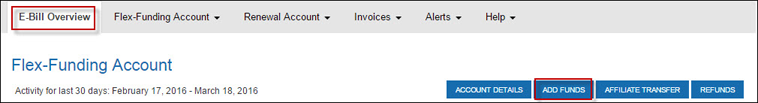 E-Bill Add Funds