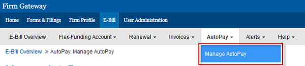 Manage Auto Pay