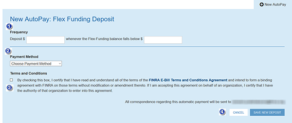 New AutoPay Flex Funding Deposit